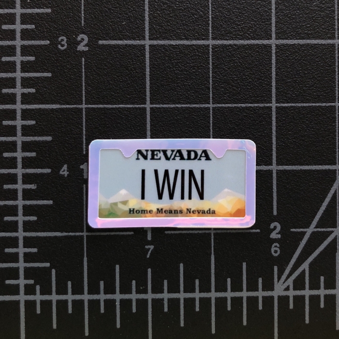 I WIN - RC Swag - Custom Miniature License Plate with License Plate Frame Embellishment