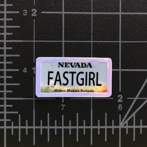 FAST GIRL - RC Swag - Custom Miniature License Plate with License Plate Frame Embellishment