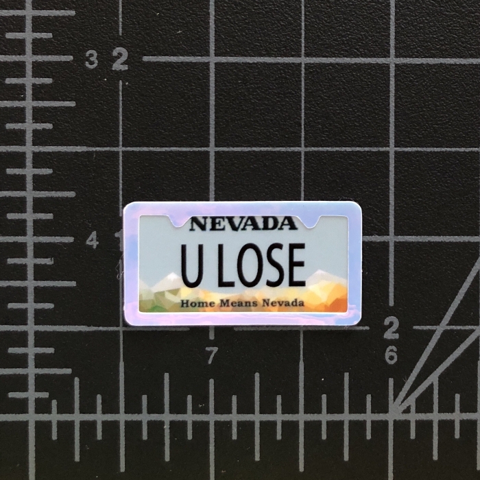 U LOSE - RC Swag - Custom Miniature License Plate with License Plate Frame Embellishment