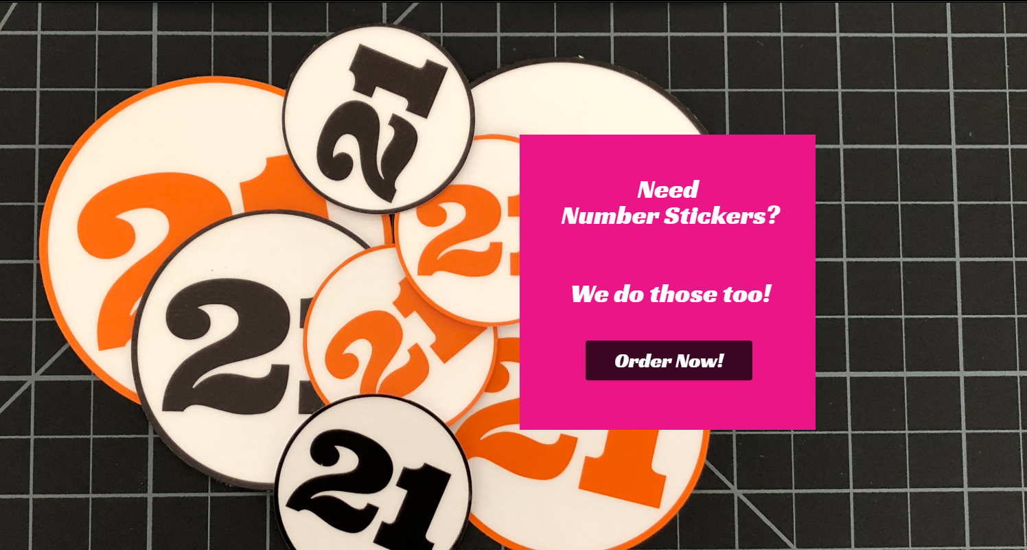 Number Stickers by Las Vegas Sticker Company - RC Swag.com