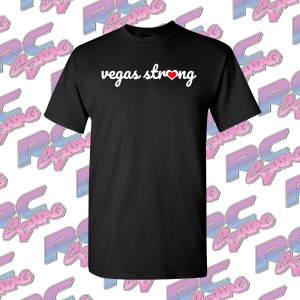Vegas Strong with Red Heart O - Black Shirt - RC Swag w