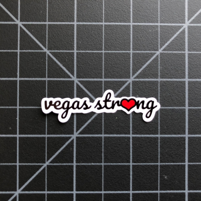 Vegas Strong with Red Heart O Sticker - Las Vegas Stickers RC SWAG