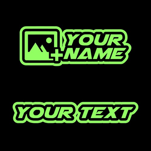 GLOW IN THE DARK Custom Text / Name Stickers