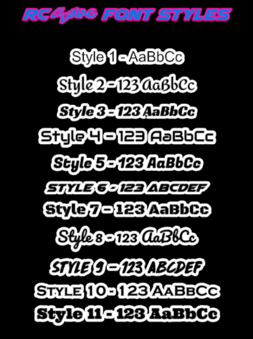 RC Swag Font Styles RC SWAG Stickers, TShirts, Hoodies, RC Kits