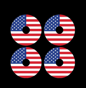 mini wheel stickers american flag