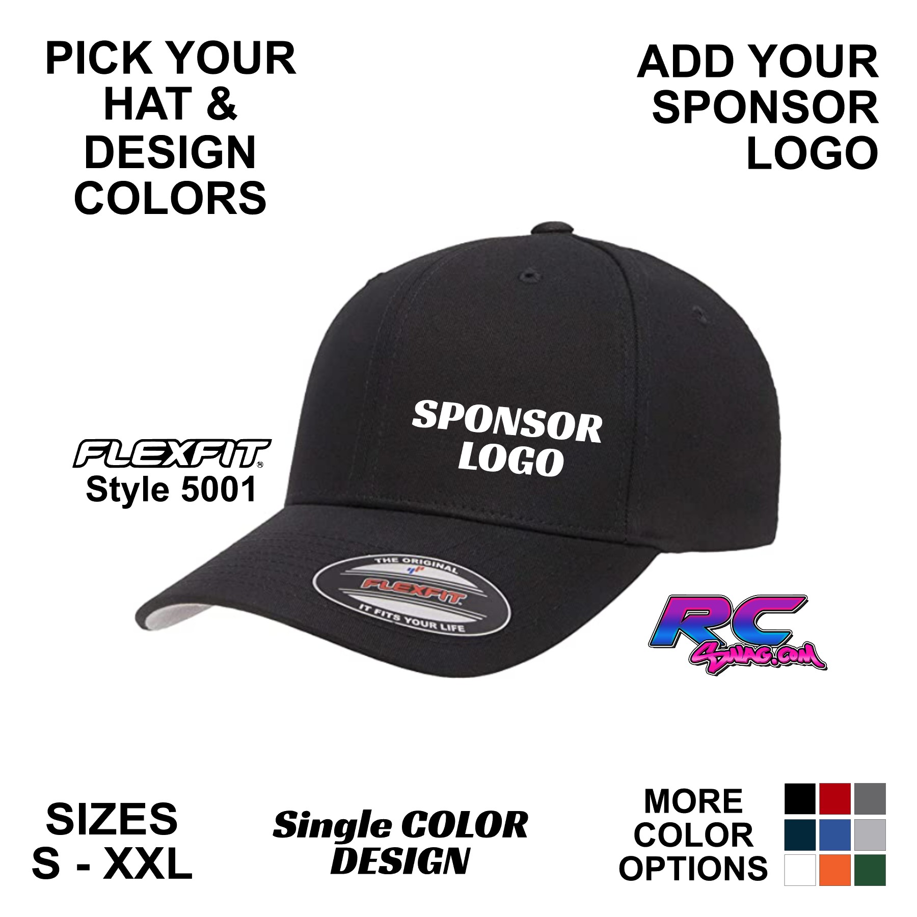 RC Sponsor Logo Hat - FlexFit 5001 - RC SWAG - Stickers, T-Shirts, Hoodies,  RC Kits & More!