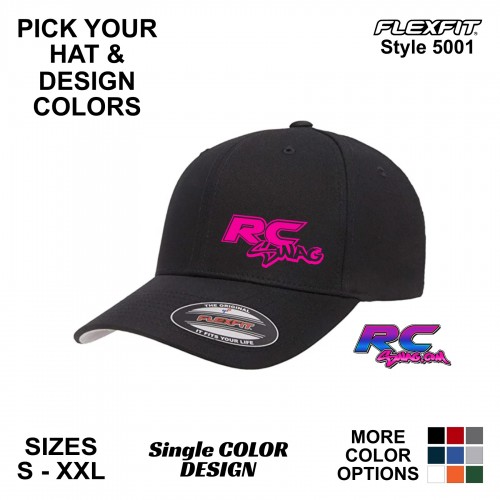 RC SWAG Sponsor Logo Hat - FlexFit 5001 Pink & Black