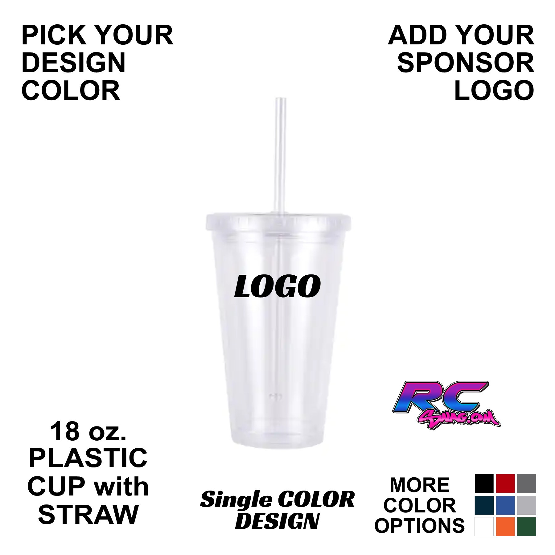 RC Sponsor Logo Cup - 18 oz, Lid & Straw V1 - RC SWAG - Stickers, T-Shirts,  Hoodies, RC Kits & More!