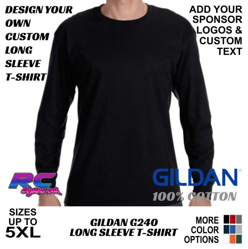 Design Your Own - Custom Long Sleeve T-Shirt (Gildan G240 100% Cotton)