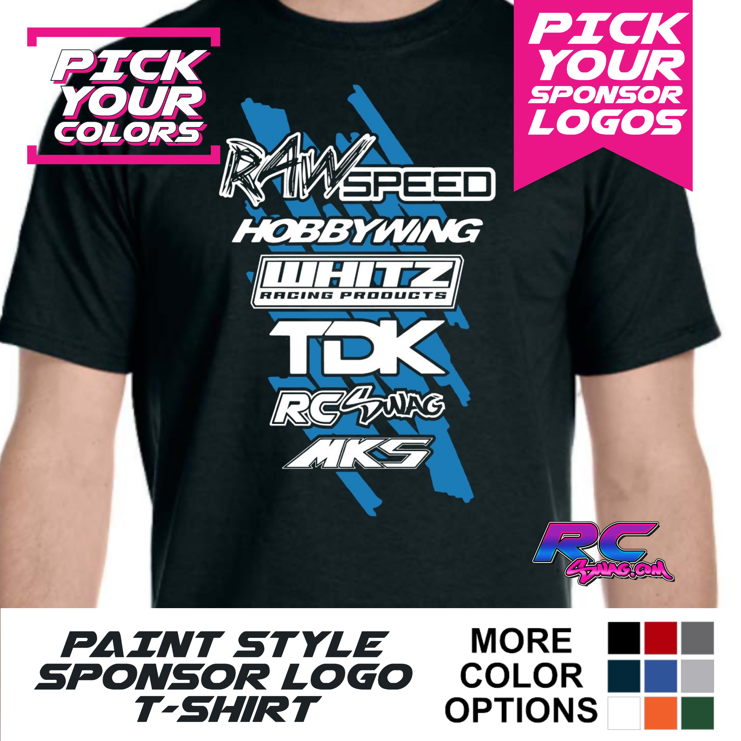 Sporvogn Nerve Tag ud Paint Style Sponsor Logo T-Shirt - RC SWAG - Stickers, T-Shirts, Hoodies,  RC Kits & More!