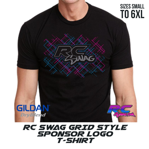 RC SWAG Logo GRID Racing Shirt Pink & Blue