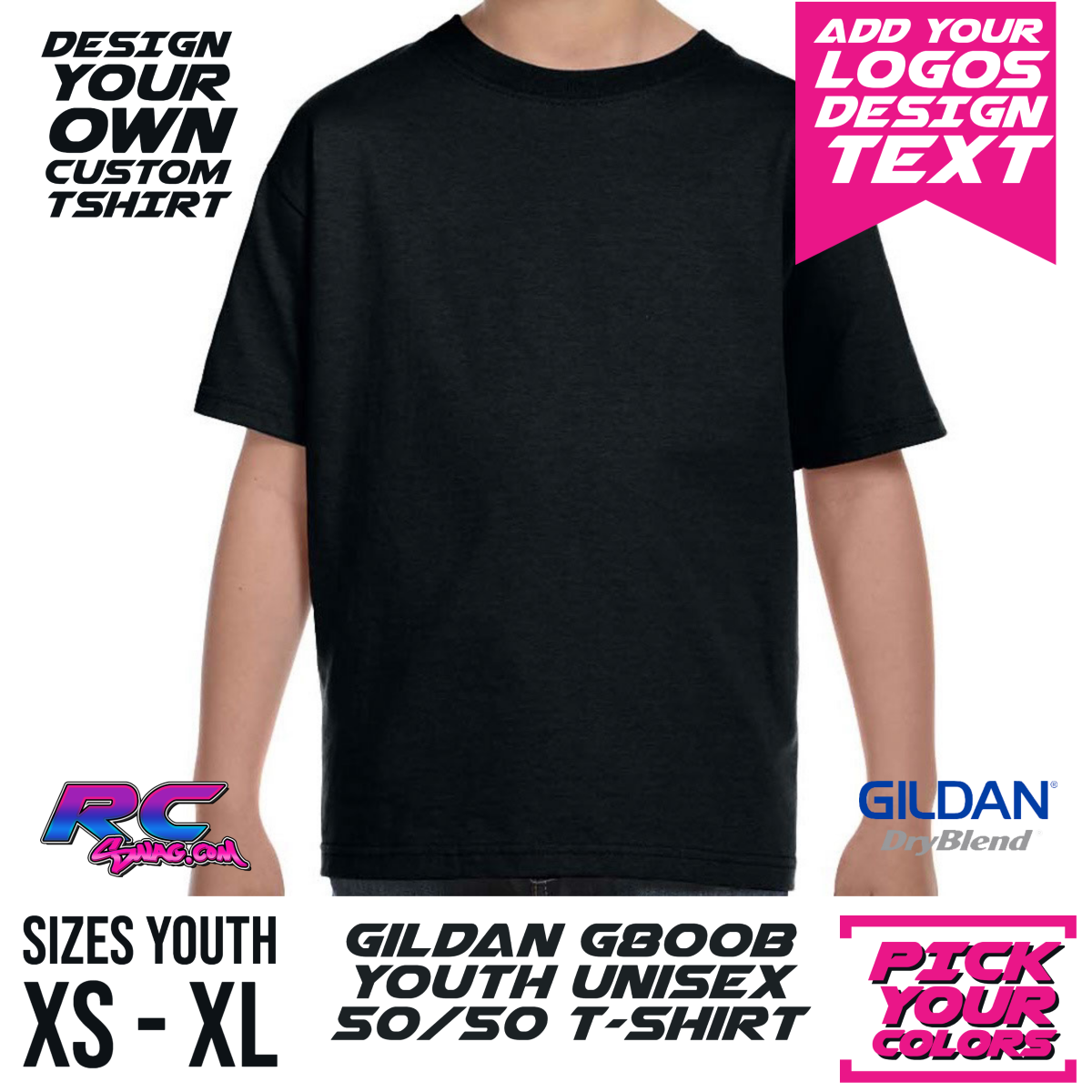 Design Your Own Custom - Youth T-Shirt G800B 50/50) - RC SWAG - Stickers, T-Shirts, Hoodies, RC Kits & More!